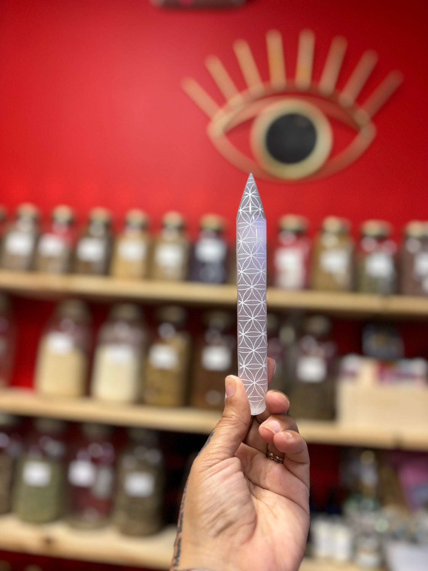 Selenite Wand (Flower of life)