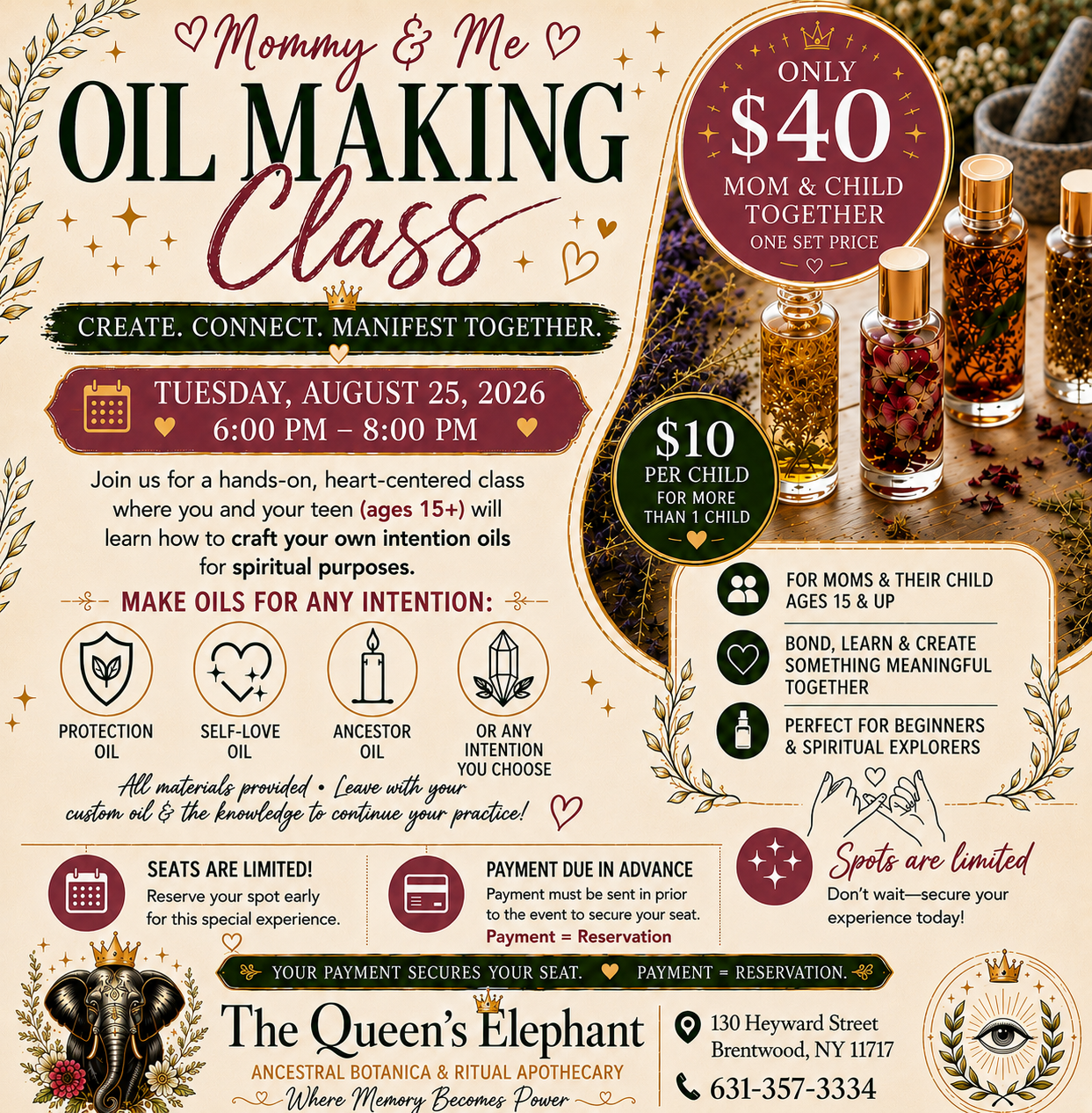 Oil Making Mom & Me Class